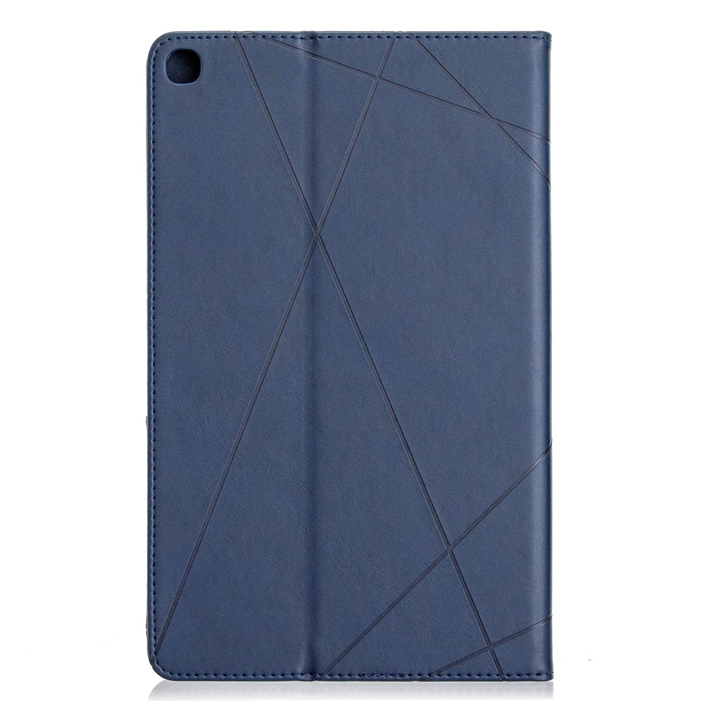 Couverture En Cuir Intelligente À Motif Géométrique Avec Emplacement De Carte Pour Samsung Galaxy Tab A 10.1 (2019) T510 - Bleu