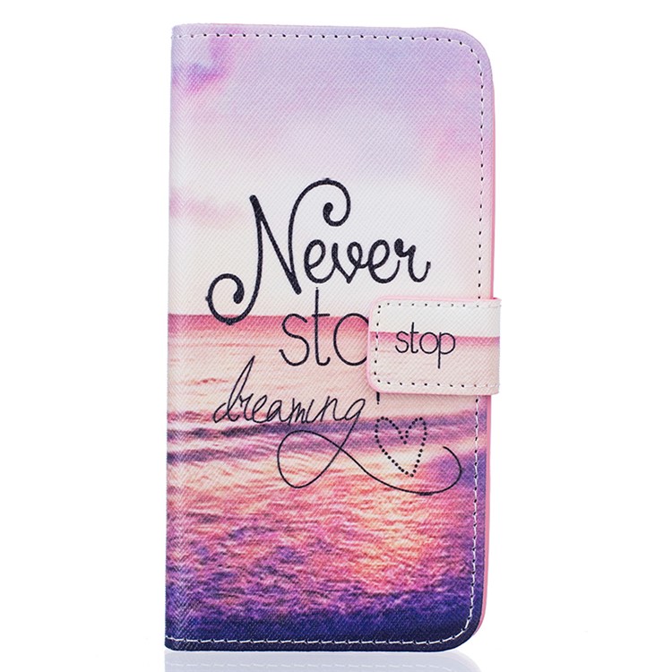 

Pattern Printing Protective Leather Case for Samsung Galaxy J7 (2016) - Never Stop Dreaming