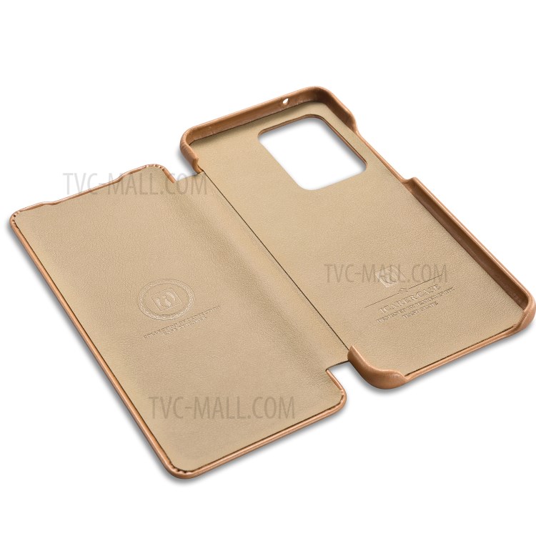 ICARER Curved Edge Retro Genuine Leather Shell for Samsung Galaxy S20 Ultra - Khaki-8