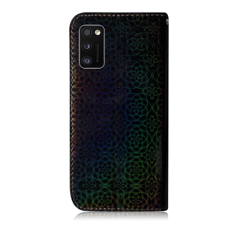 Flower Pattern Leather Stand Wallet Case for Samsung Galaxy A41 (Global Version) - Black-3