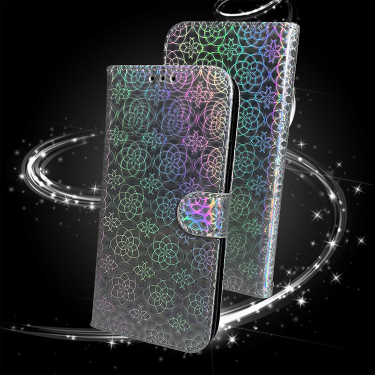 Flower Pattern Leather Stand Wallet Case for Samsung Galaxy A11 / M11 - Grey-9