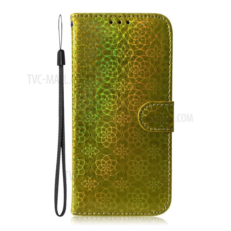 Flower Pattern Leather Stand Wallet Case for Samsung Galaxy A11 / M11 - Green-2