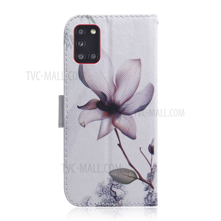 Pattern Printing Leather Wallet Case with Stand Protective Covering for Samsung Galaxy A31 - Beautiful Flowers-3