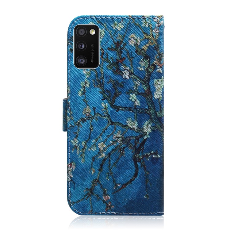 Drucken Von Skin Leder Brieftaschenhülle Für Samsung Galaxy A41 (globale Version) - Blumenbaum-3