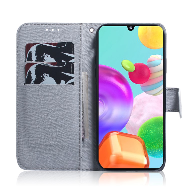 Printing Skin Leather Wallet Phone Case for Samsung Galaxy A41 (Global Version) - Flower Tree-8