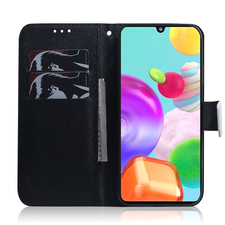 Cuir Peau Étui De Téléphone Porte-monnaie Pour L'impression Samsung Galaxy A41 (version Internationale) - Tête Panda-8