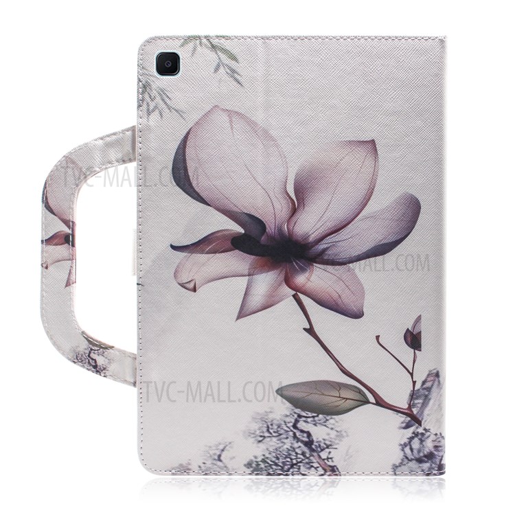 Portable Pattern Printing Wallet Flip Leather Tablet Casing for Samsung Galaxy Tab S6 Lite SM-P610/P615 - Flower-3