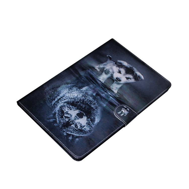 Pattern Printing Wallet Leather Tablet Cover for Samsung Galaxy Tab S6 Lite SM-P610/P615 - Dog and Wolf Reflection-4