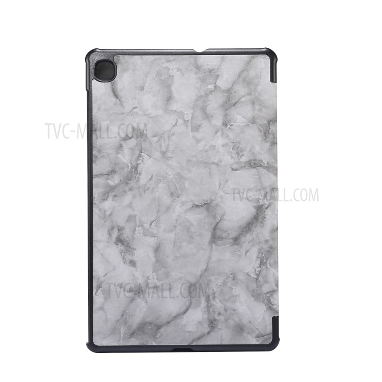 Marble Pattern Tri-fold Leather Stand Tablet Case for Samsung Galaxy Tab S6 Lite P610/P615 - Grey-3