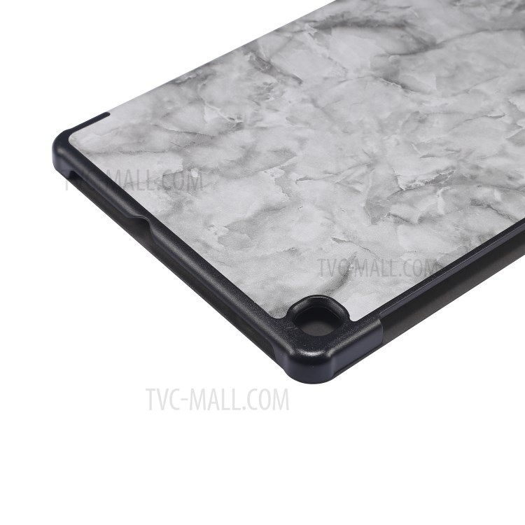 Marble Pattern Tri-fold Leather Stand Tablet Case for Samsung Galaxy Tab S6 Lite P610/P615 - Grey-7