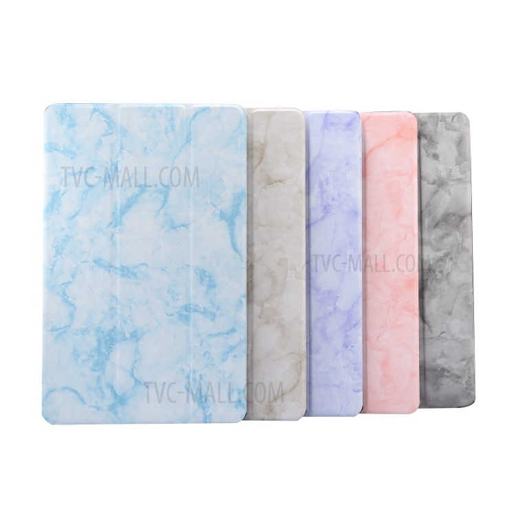 Marble Pattern Tri-fold Leather Stand Tablet Case for Samsung Galaxy Tab S6 Lite P610/P615 - Grey-9