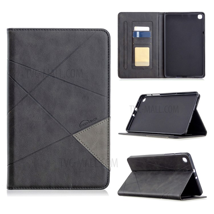Geometric Pattern Stand Leather Smart Case for Samsung Galaxy Tab A 8.4 (2020) T307 - Black-1