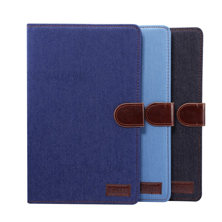 Calça Jeans Pano Estande Caso Guia De Couro Para O Galaxy Tab Samsung S6 Lite P610 / P615 - Preto-8