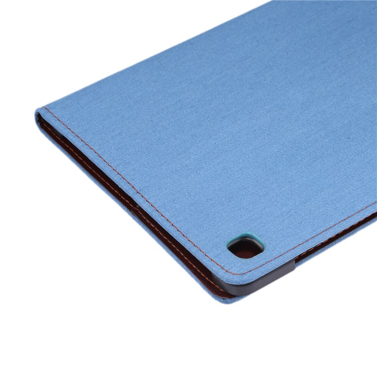 Jeans Cloth Stand Leather Tab Case for Samsung Galaxy Tab S6 Lite P610/P615 - Baby Blue-6