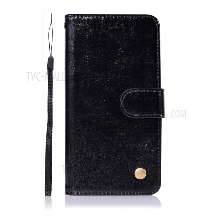 Premium Vintage Leather Wallet Case for Samsung Galaxy A21 - Black-2