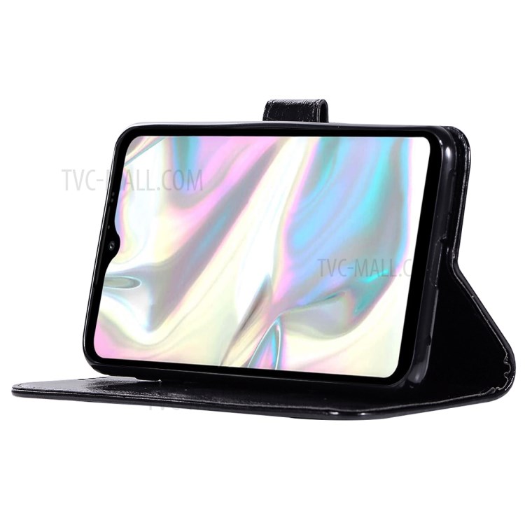 Vintage Premium PU Leather Wallet Stand Mobile Case for Samsung Galaxy A70e - Black-6