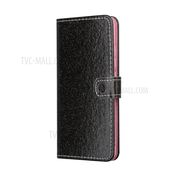 Flash Powder Leather Cover with Card Slots for Samsung Galaxy M31 - Black-4