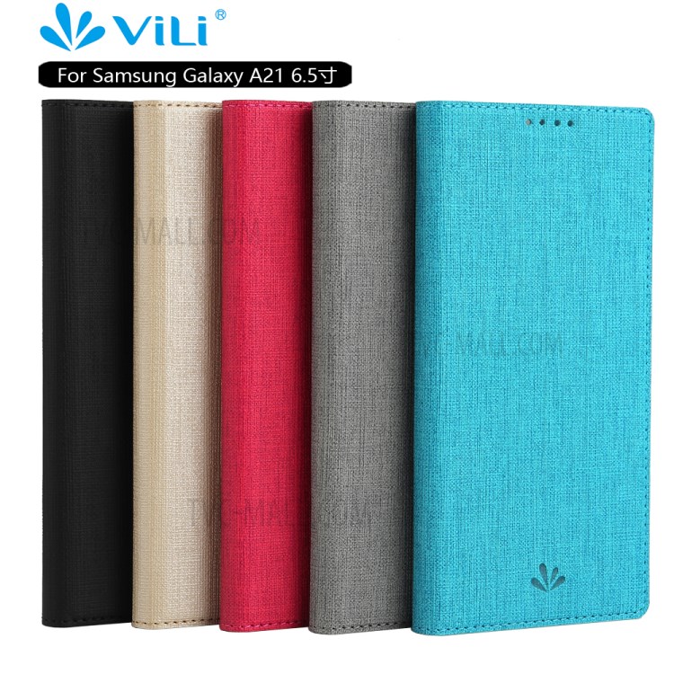 VILI DMX Cross Texture Leather Stand Shell Case for Samsung Galaxy A21 - Black-10