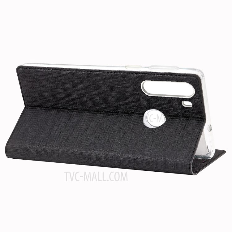 VILI DMX Cross Texture Leather Stand Shell Case for Samsung Galaxy A21 - Black-7
