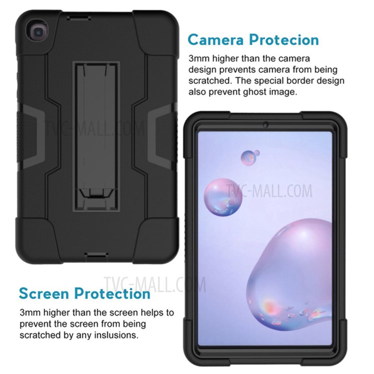 Kickstand Shock Proof TPU + PC + Silicone Combo Protective Cover for Samsung Galaxy Tab A 8.4 (2020) - Black-3