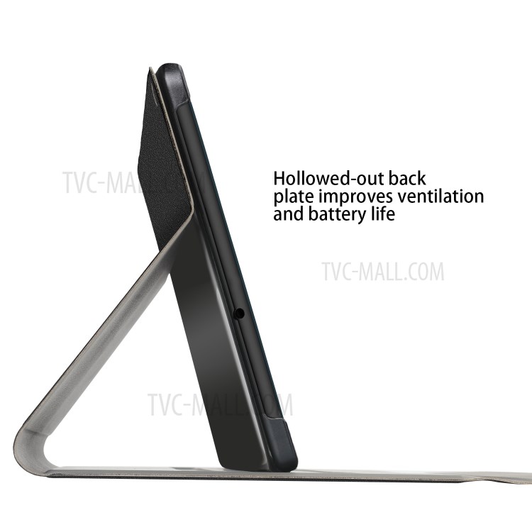 Smart Leather Stand Flip Cover with Pen Slot for Samsung Galaxy Tab S6 Lite - Black-5