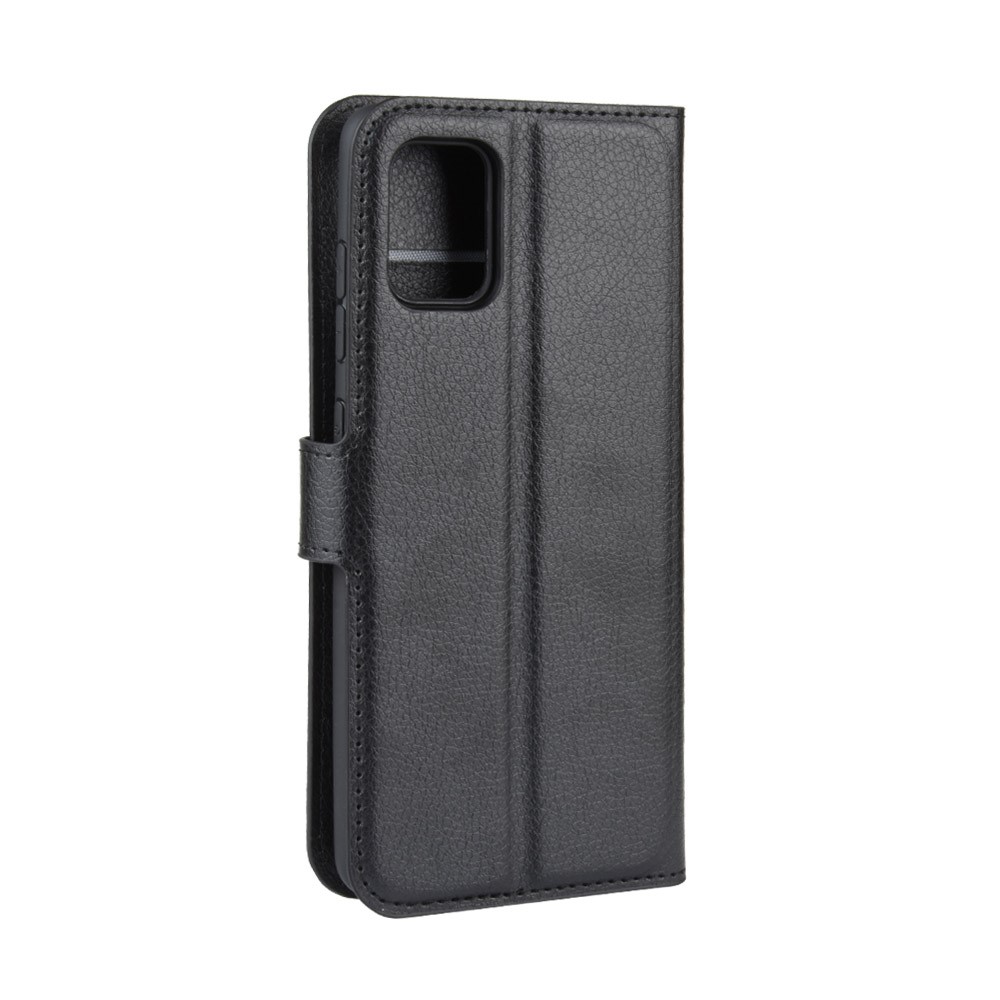 Litchi Surface with Wallet Leather Stand Case for Samsung Galaxy A51 5G SM-A516 - Black-7