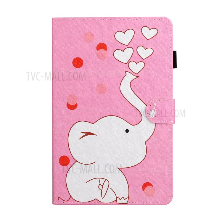 Pattern Printing Stand Card Slot Leather Tablet Case for Samsung Galaxy Tab A 8.0 Wi-Fi (2019) SM-T290/T295 - Elephant-2