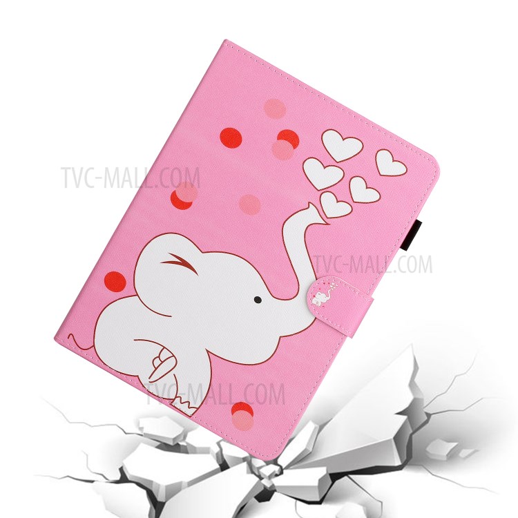 Pattern Printing Stand Card Slot Leather Tablet Case for Samsung Galaxy Tab A 8.0 Wi-Fi (2019) SM-T290/T295 - Elephant-6