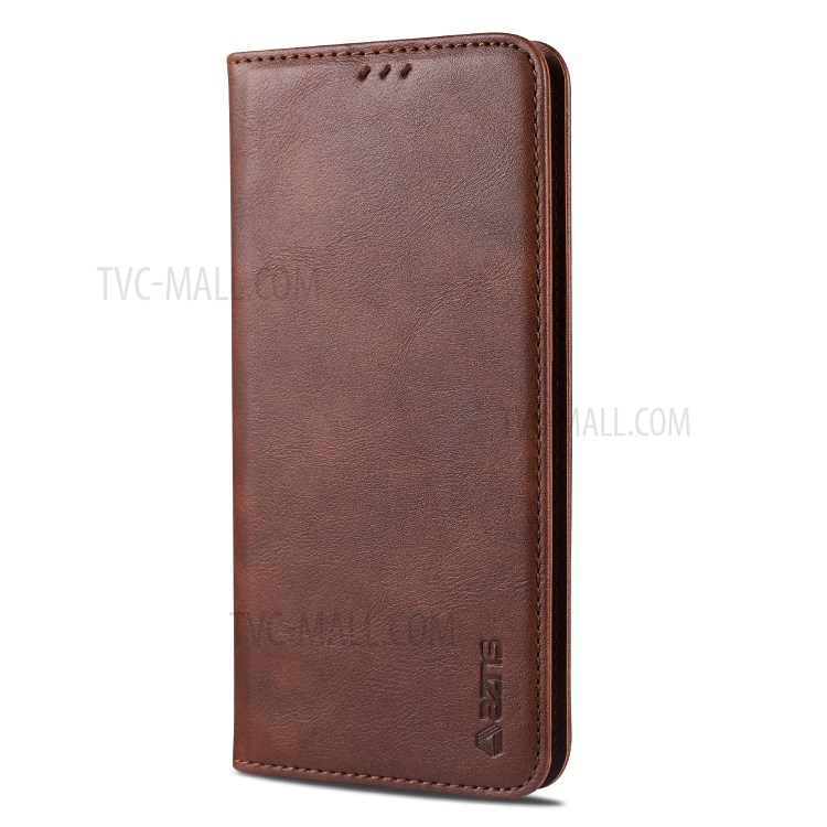 AZNS Retro Style PU Leather Cover for Samsung Galaxy A81/Note 10 Lite - Coffee-2