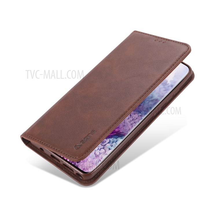 AZNS Retro Style PU Leather Cover for Samsung Galaxy A81/Note 10 Lite - Coffee-4