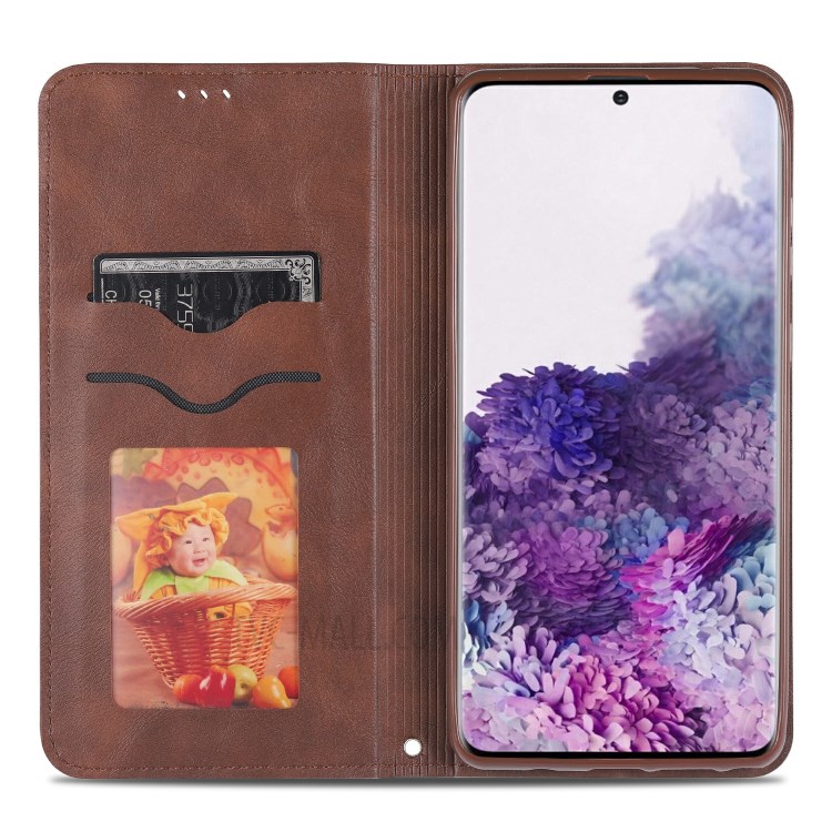 AZNS Retro Style PU Leather Cover for Samsung Galaxy A81/Note 10 Lite - Coffee-8