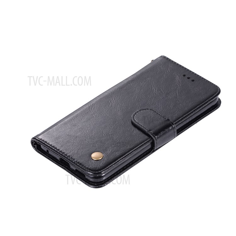 Vintage Premium PU Leather Wallet Phone Cover for Samsung Galaxy A91/S10 Lite/M80s - Black-7