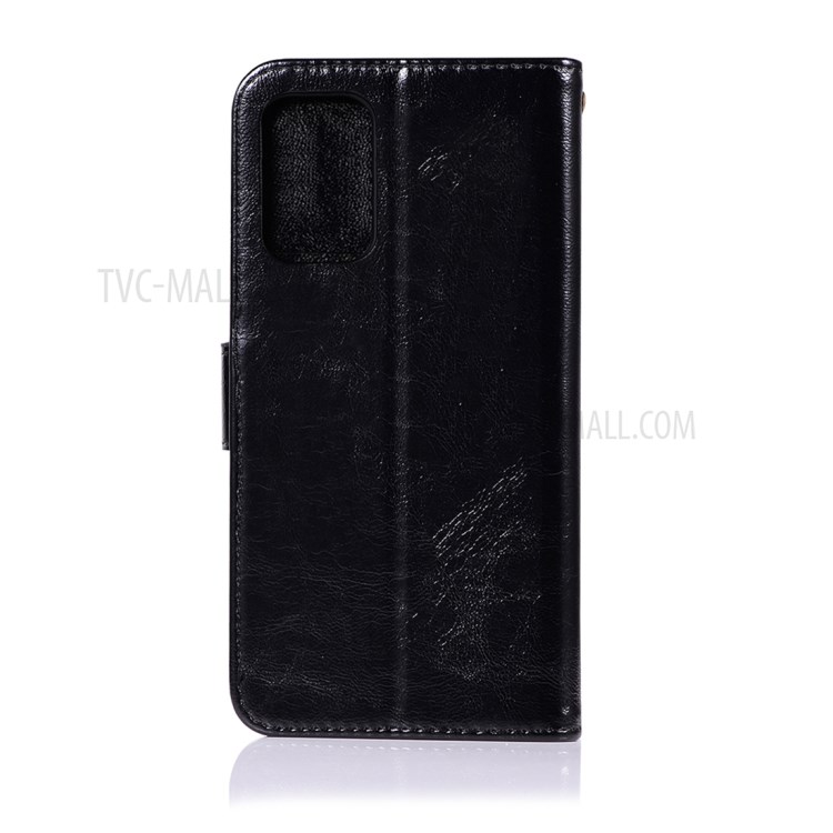 Vintage Premium PU Leather Wallet Phone Cover for Samsung Galaxy A91/S10 Lite/M80s - Black-8