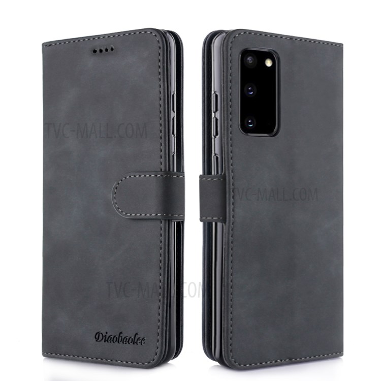 DIAOBAOLEE Wallet Leather Stylish Case for Samsung Galaxy S20 - Black-1