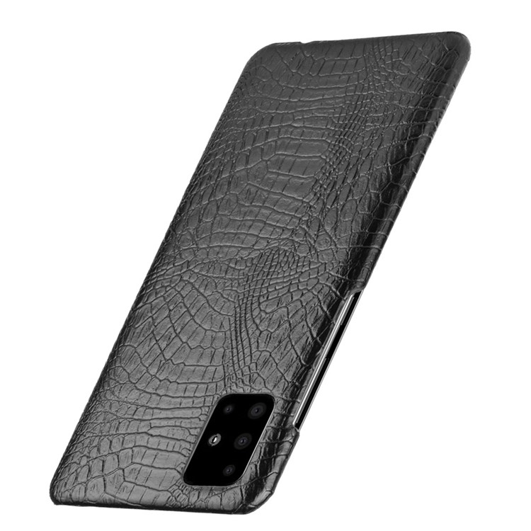 Texture de Crocodile PU en Cuir en Cuir en Revêtement PC Pour Samsung Galaxy A51 5G SM-A516 - le Noir