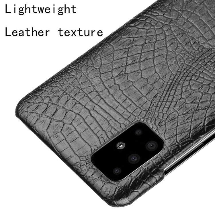 Texture de Crocodile PU en Cuir en Cuir en Revêtement PC Pour Samsung Galaxy A51 5G SM-A516 - le Noir