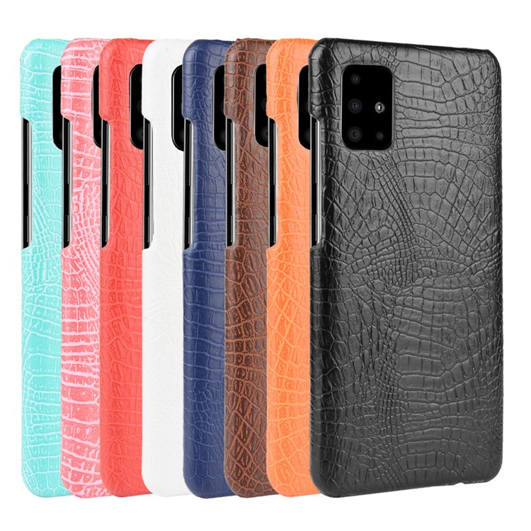 Texture de Crocodile PU en Cuir en Cuir en Revêtement PC Pour Samsung Galaxy A51 5G SM-A516 - le Noir