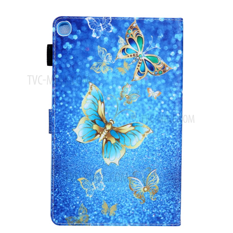 Pattern Printing Card Slot Flip Leather Cover for Samsung Galaxy Tab A 8.4 (2020) SM-T307 - Metal Butterflies-2
