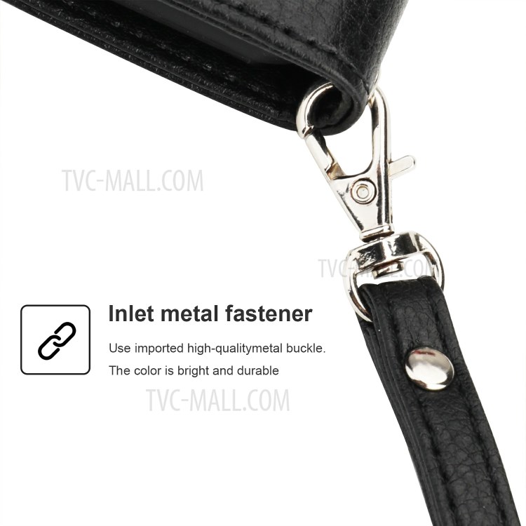 Microfiber Leather Phone Case Zipper Pocket Wallet for Samsung Galaxy S20 Ultra - Black-5