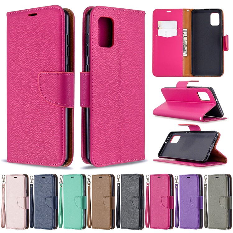 Litchi Surface with Wallet Leather Stand Case for Samsung Galaxy A31 - Rose-10