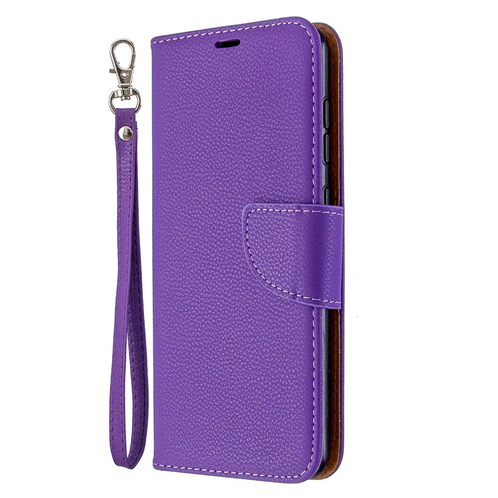 Litchi Surface with Wallet Leather Stand Case for Samsung Galaxy A31 - Purple-7