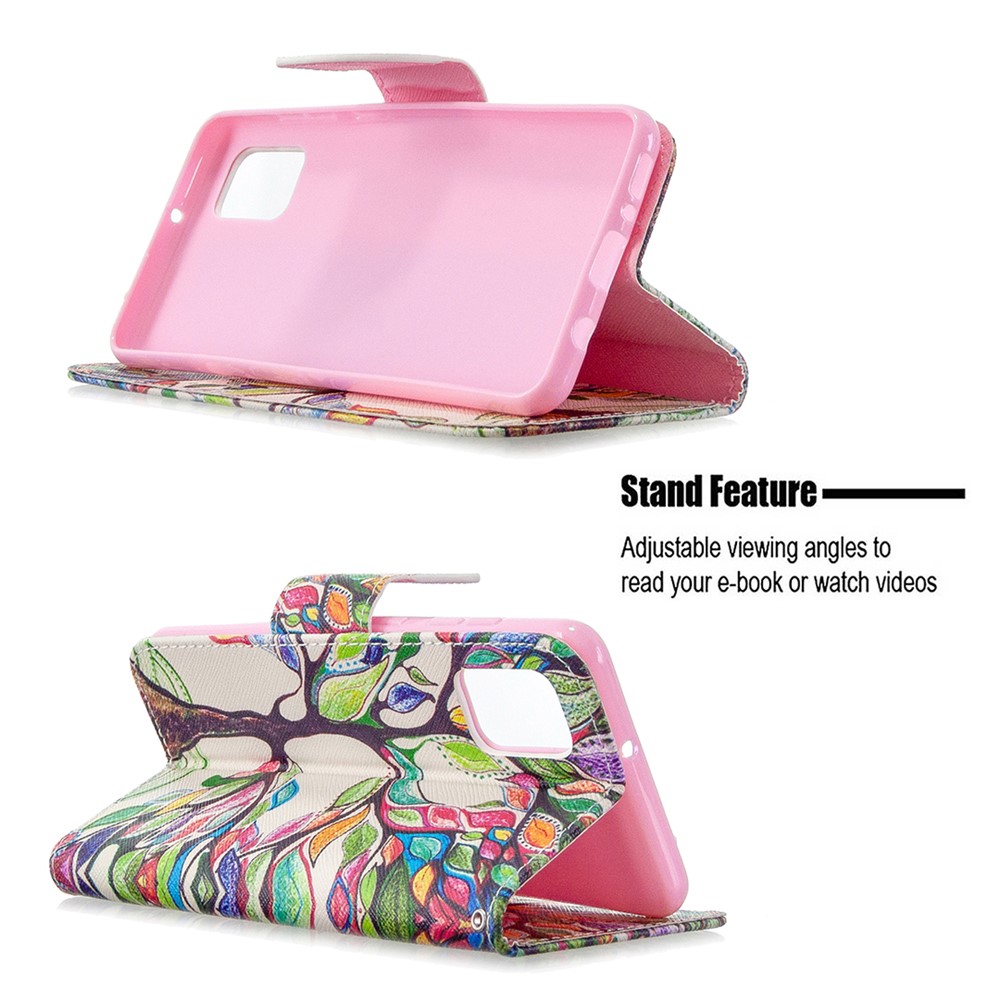 Pattern Printing Leather Wallet Protective Case for Samsung Galaxy A31 - Life Tree-2