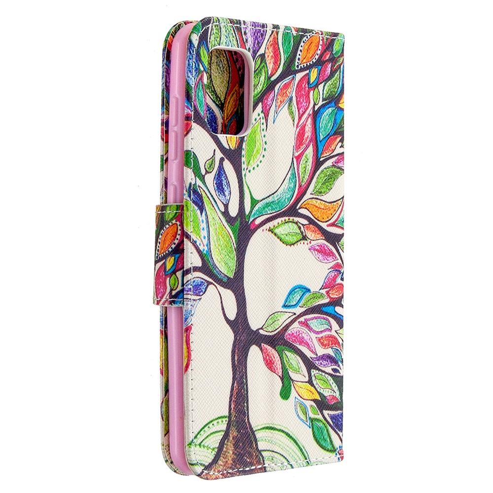 Pattern Printing Leather Wallet Protective Case for Samsung Galaxy A31 - Life Tree-7