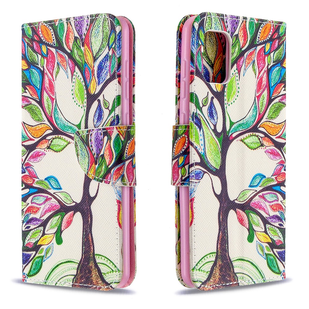 Pattern Printing Leather Wallet Protective Case for Samsung Galaxy A31 - Life Tree-8