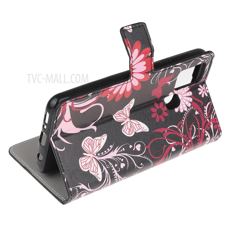 Pattern Printing PU Leather Wallet Stand Phone Cover for Samsung Galaxy M31 - Flowers and Butterflies-4