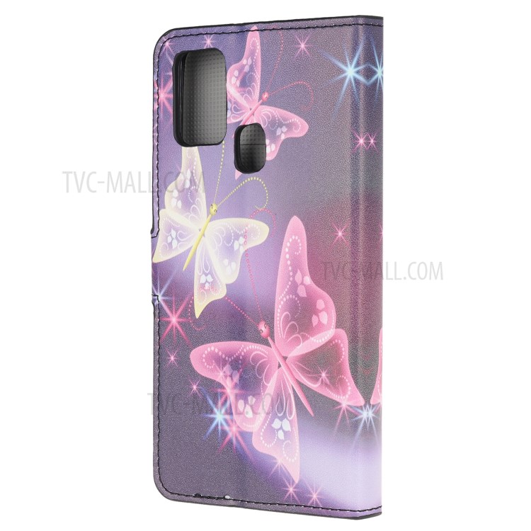 Pattern Printing PU Leather Wallet Stand Phone Cover for Samsung Galaxy M31 - Beautiful Butterflies-3
