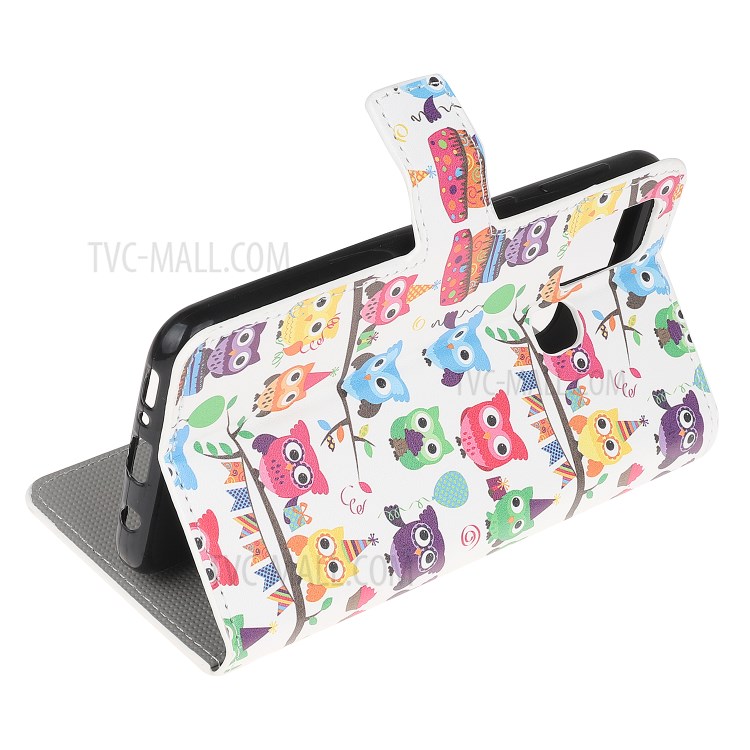 Pattern Printing PU Leather Wallet Stand Phone Cover for Samsung Galaxy M31 - Colorful Owls-4