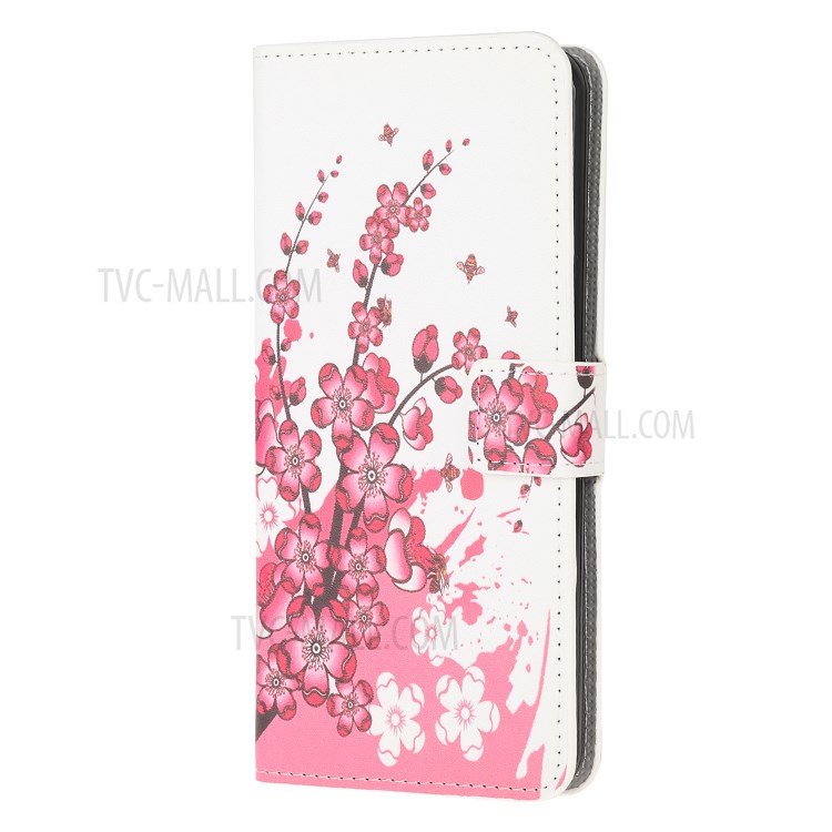 Pattern Printing PU Leather Wallet Stand Phone Cover for Samsung Galaxy M31 - Plum Blossom-2