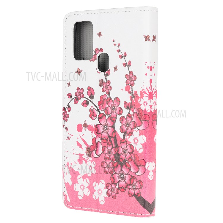 Pattern Printing PU Leather Wallet Stand Phone Cover for Samsung Galaxy M31 - Plum Blossom-3