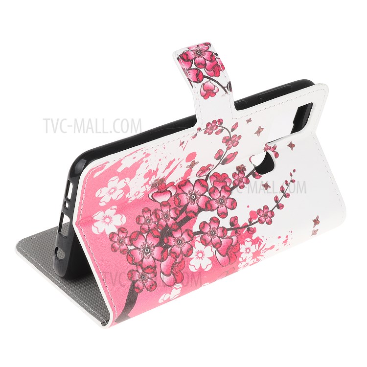 Pattern Printing PU Leather Wallet Stand Phone Cover for Samsung Galaxy M31 - Plum Blossom-4